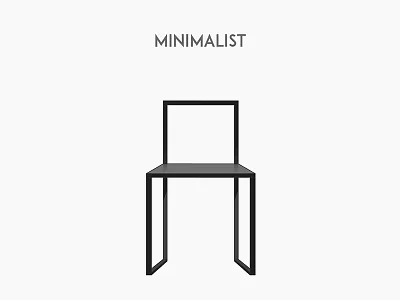 Minimalist chair flat furniture illustration minimalist vector