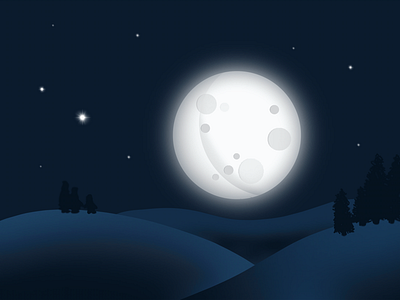 Moon in the starry sky! animation design gif moon procreate stars