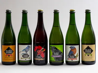 Cider Labels for Black Diamond Farm adobe illustrator artisanal birds bluejay cider crow farmtotable graphic design brand graphicdesign hard cider illustration ithaca local overview qcassetti rooster trumansburg vector