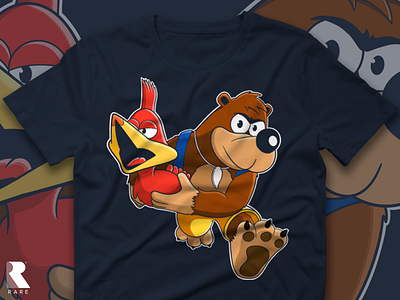 Banjo-Kazooie Shirt: Dynamic Duo banjo kazooie banjokazooie banko kazooie cartoon cartoon illustration charley fox charleyfox games illustration design merchandise rare shirtdesign