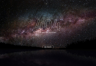 404 Night Sky 404 affinity affinity designer error forest lake lost night reflection ui website