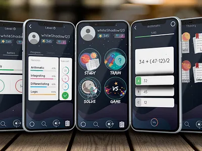 Space Algebra android app branding design illustration math mobile ui uiux uiuxdesign ux vector