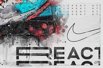 Nike React 01 branding design illustration typography