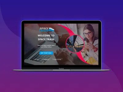 Landing page - for the project SPACE TRAIN booking design interface landing page tickets train train ticket ui ux web design