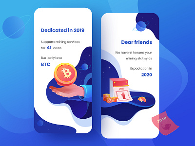 Blockchain illustration (Annual Mining Report) app app ui application banner block chain calendar ui dashboard drawing graphic icons illustration ios landing page logo design logotype mine pool ui ux design visual design visual style guide web design