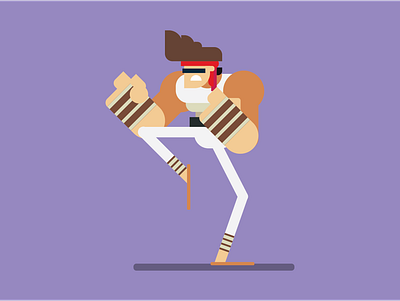 Flat Character Design of A Fighter cartoon character design flat design illustration