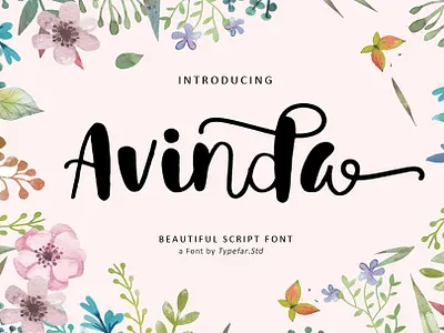 Avinda Free Script Font font font design font family fonts free font free fonts freebie freebies typeface typography