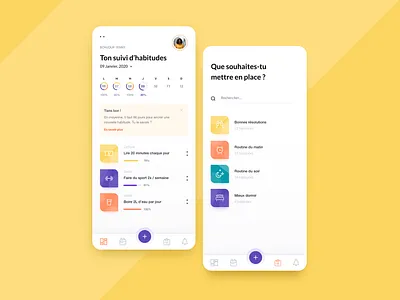 Habits tracker application daily ui design goals habits habitstracker hello2020 minimal uidesign user experience user interface uxdesign