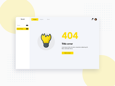 Social GYM 404 404 404 error 404 page admin design no result proposal sketch ui ux