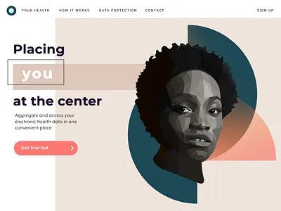 Concentric Health Landing Page health illustration landing page typography ui ui design vector web design