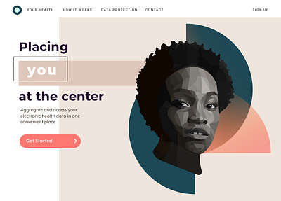 Concentric Health Landing Page health illustration landing page typography ui ui design vector web design