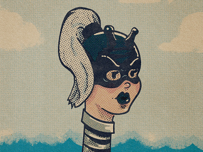 Giraffe Gal comic comic art design giraffe girl power halftone hero illustration retro superhero vintage