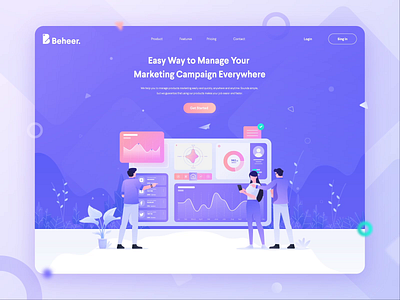 Beheer - Manage Your Marketing Campaign analysis animation app campaign dashboard design gradient header illustration landing page manage marketing ui web design website