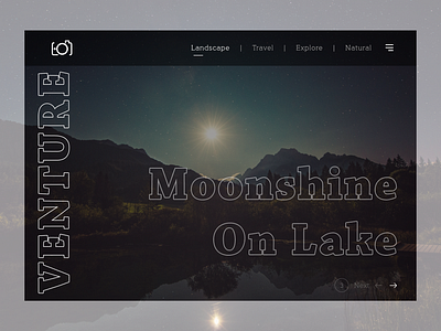 Venture Banner Design 3 banner design explore lake landscape moonshine natural photo travel ui ux venture website