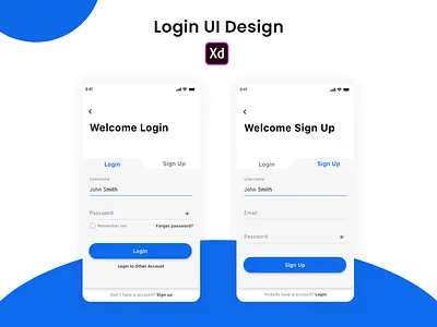 login design concept login screen sign up screen