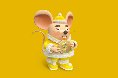The Spring Festival mascot -- mice 04 animation c4d design flat illustration vector 一家人 平面 插图 设计