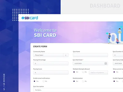 Dashboard design fo SBI Card art direction dashboard design dashboard ui dashboard ui design design systems information architecture quiz dashboard design typography ui ux design user experience (ux) user interface design user interface designer userflow visual design web design website design wireframe wireframe design