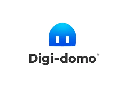 Digi-Domo blue design icon identity design illustration imagotipo imagotype logo typography vector