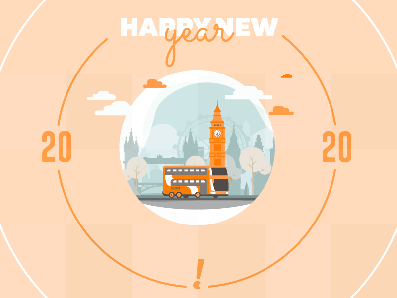 Greeting card 02 animation art bus color design gif illustration motion travel vector