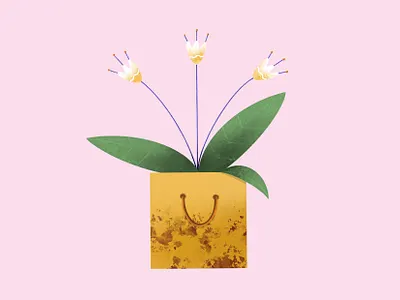 Go Green art branding clean environment flowers green icon illustraion minimal minimalist procreate