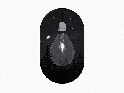 Mind Power blackandwhite dribbble idea illustration im designs imagination night sky thought