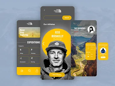 The North Face App dailyui design expedition hiking mobile ui thenorthface ui ux