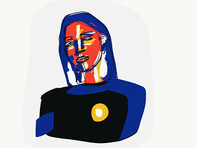 1/365 adobe draw illustration impressionist portrait tricolour