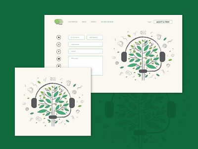 Illustrations for Treejer app branding design graphic green illustration ux vector web website