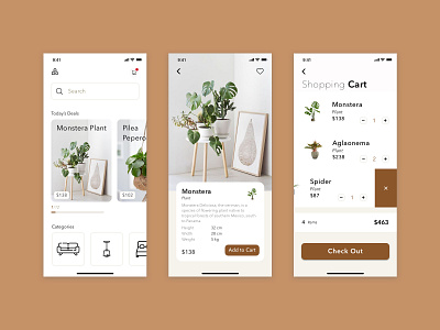 Shop App app design flat furniture furniture app house mobile mobile app plant plant app shop shopping app ui ui ux ui design ux