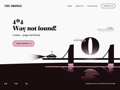 Page Not Found | 404 Error 404 404 error 404 page adobe illustrator black black and white bridge clean ui dark figma halftone minimal monotone ngnvuan page not found pink pixelate sunset way not found website