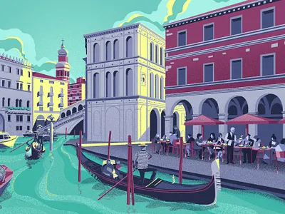 Eat Your Way Through Venetian Cuisine With Venice’s Best Dishes digital illustration digital painting editorial illustration illustration photoshop illustration