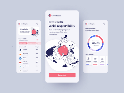 good apples - social responsibility invest app app design sprint mobile product design