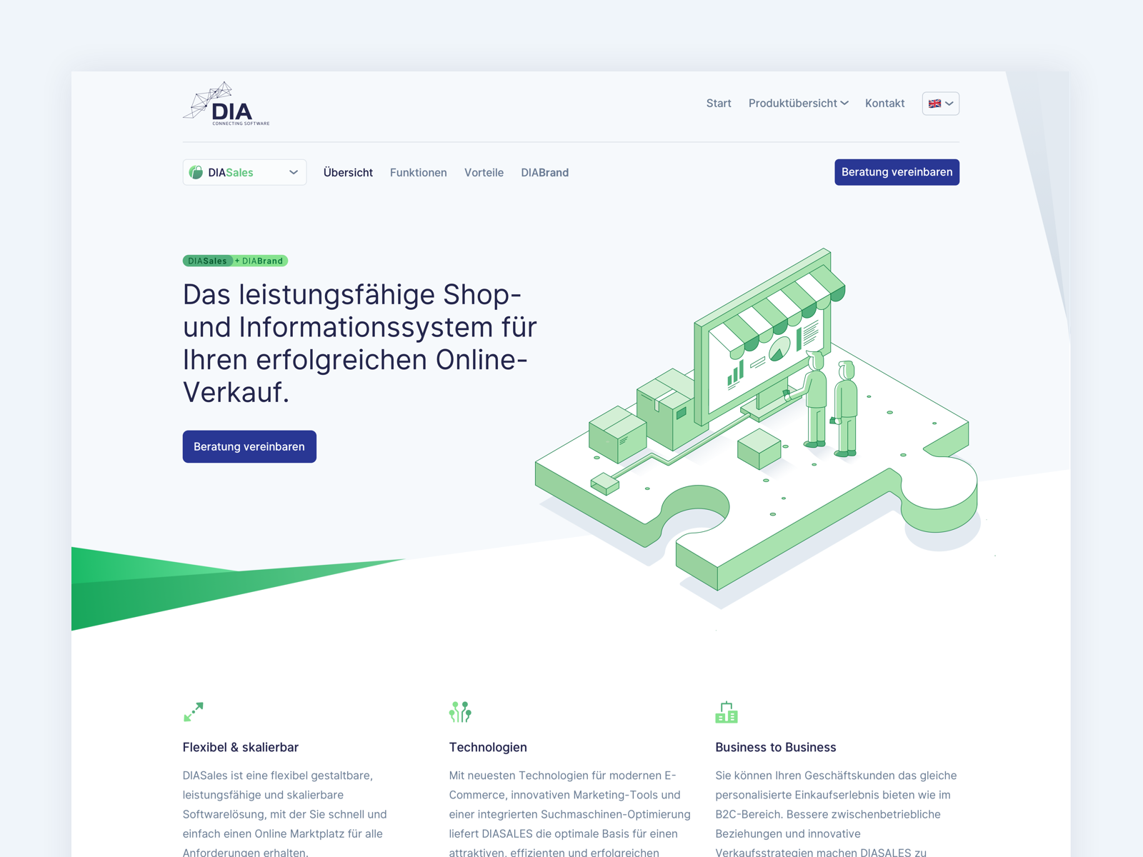 Example of Product Page for Software Company