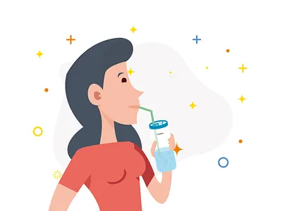 KOMAX project Part 4 - Product in function (Women) bottle branding commercial communications flat illustration illustrator logo women