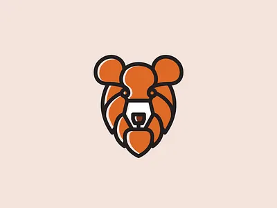 Angry Bear Mascot Logo Design aggressive angry angry bird animal bear bears beast big bite character college honey icon logo mascot powerful strength strong vector yellow