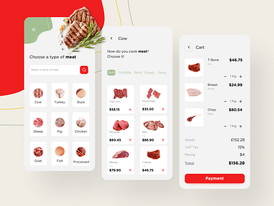 Meat Shop app app design butchery meat meat shop ui uidesign