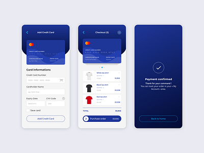 Clothes shop - Credit Card Checkout app clothes confirm credit card credit card checkout dailyui dailyui002 margot collavini payment payment app ux