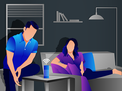 Amazon Alexa - Virtual Assistant alexa echo alexa illustration alexa skills development smart speaker stock illustration virtual assistant voice assistant