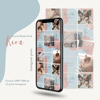 Kira - Instagram Puzzle blog color design fashion instagram instagram pattern makeup pattern photoshop puzzle seamless social media pattern