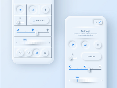 Skeuomorph Controls app controls light mobile mobile app mobile ui settings skeuomorph ui uikit ux