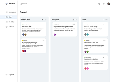 We-task Dashboard design figma icon ui ux