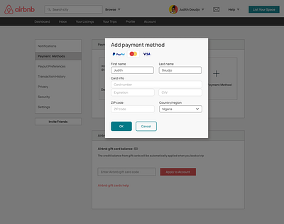 copy of airbnb checkout page (web) ui