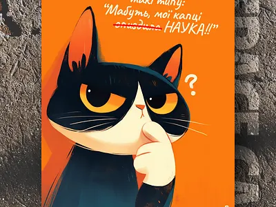 Ага, давай розказуй... ai branding cat daliy design illustration poster print