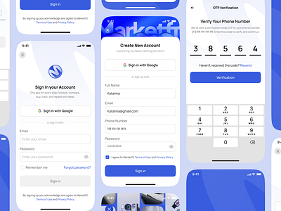 Marketfit - E-Commerce Mobile App UI Kit | Auth System 🧑🏻‍💻 app design ecommerce marketplace minimalist mobile popular simple trending ui uiux ux