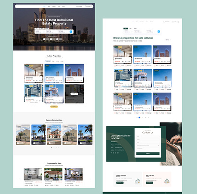 Real Estate Website dubai home page inspiration landing page property website real estate website uiux website design