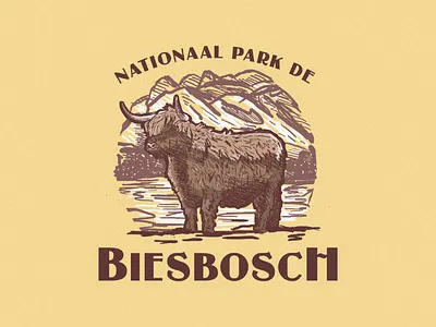 Nationaal Park de Biesbosch graphic designer handmade logo illustration illustrators instagram natural park old style vintage logo