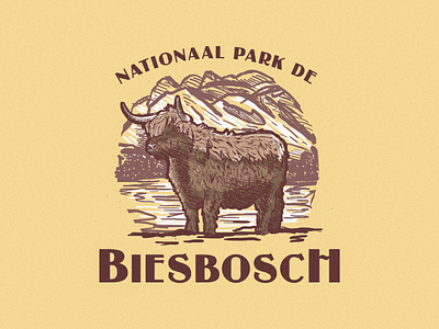 Nationaal Park de Biesbosch graphic designer handmade logo illustration illustrators instagram natural park old style vintage logo