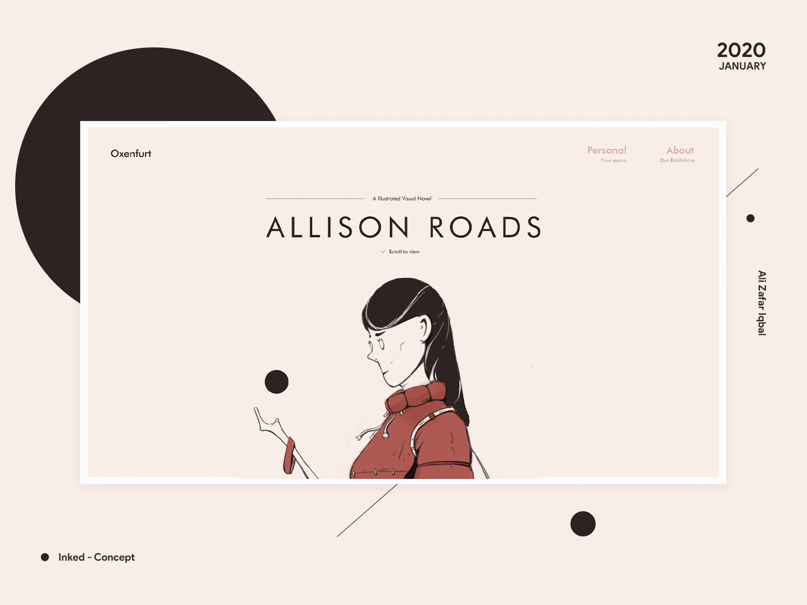 Inked - Concept adobe xd animation branding illustration minimal motion design typography ui ux vector