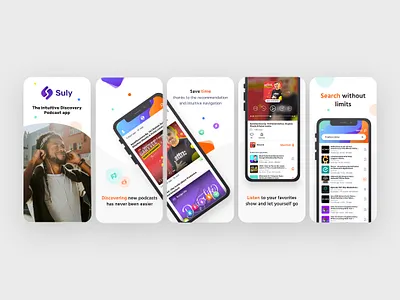 Podcast app concept - suly app app design application branding design design ui logo podcast podcasting screens ui