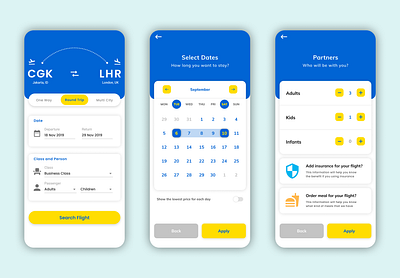 Flight booking concept - exploration app blue booking card clean concept design exploration figma figmadesign flight homepage ios iphone mobile simple travel ui ux